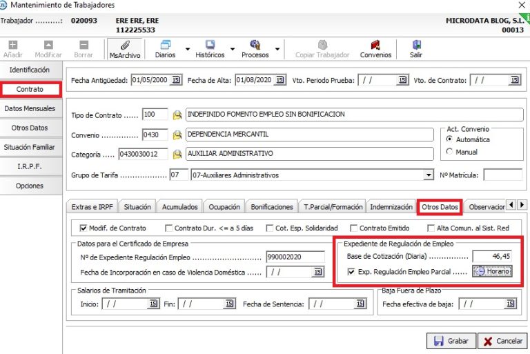 Comunicación Períodos De Actividad Al Sepe De Erte Microdata Software 