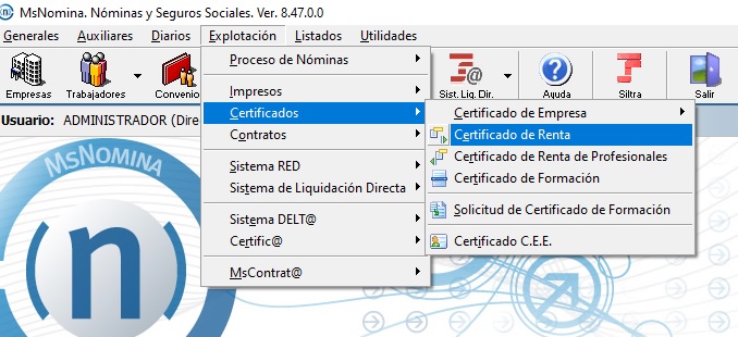 certificado irpf trabajadores nominas