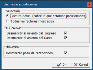Desmarcar Exportaciones