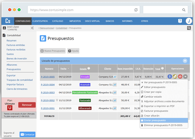 Contasimple programas contabilidad autónomos