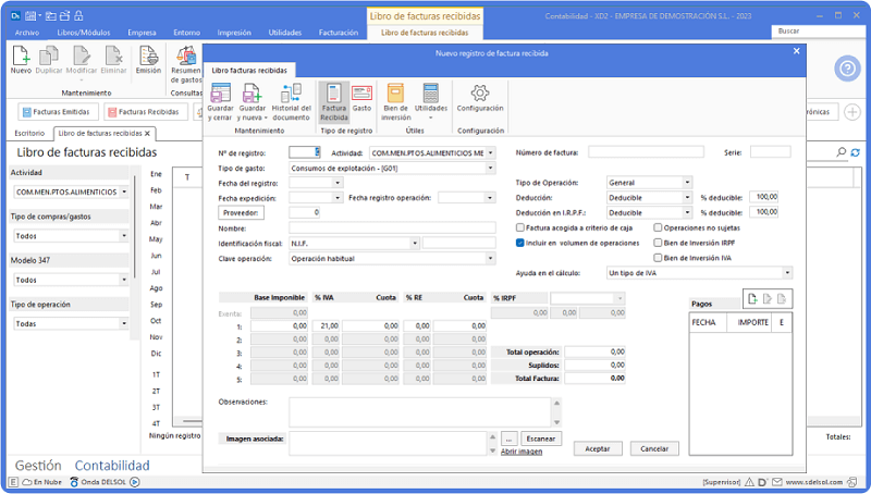 Contasol es un software de contabilidad de Software del Sol