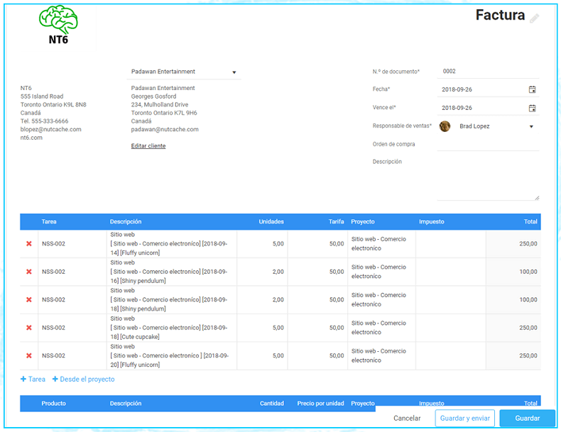 Nutcache programas facturas empresas