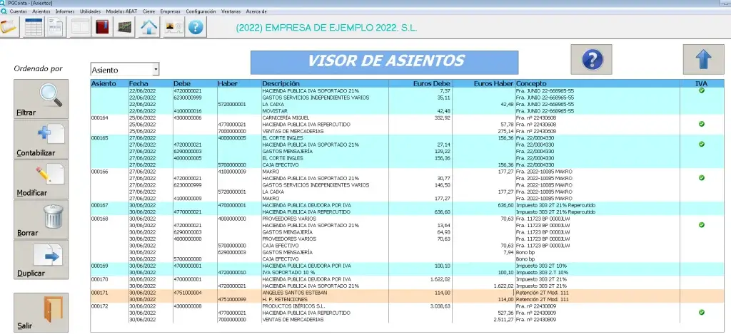 PGConta software contabilidad autónomos